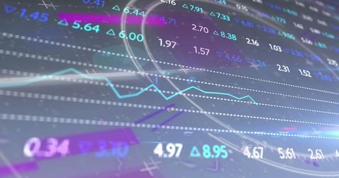 Dynamic Financial Data Analysis Interface with Digital Graphs - Download Free Stock Images Pikwizard.com
