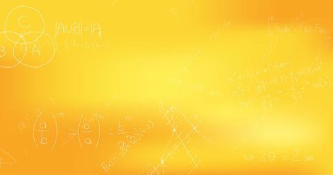 Mathematical Equations on Vibrant Yellow Background for Education