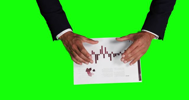 Hands Holding Business Report on Green Screen Background - Download Free Stock Images Pikwizard.com