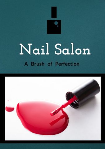 Elegant Nail Salon Advertisement with Red Nail Polish Spill - Download Free Stock Templates Pikwizard.com