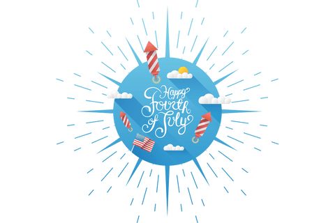 fourth of july celebration graphic with fireworks on transparent background - Download Free Stock Videos Pikwizard.com