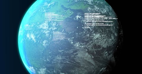 Digital Data Overlays on Earth's Surface: Concept of Global Networking - Download Free Stock Images Pikwizard.com