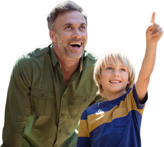 Father And Son Having Fun Pointing In The Air – Transparent Background - Download Free Stock Videos Pikwizard.com