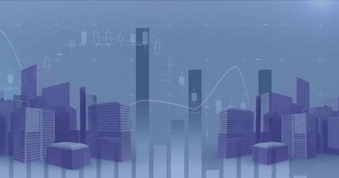 futuristic digital cityscape with financial data and graphs - Download Free Stock Images Pikwizard.com