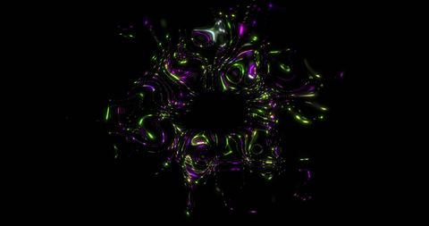 Abstract Motion of Blurred Neon Lights on Black Background