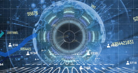 Futuristic Digital Interface with Science Data Flow
