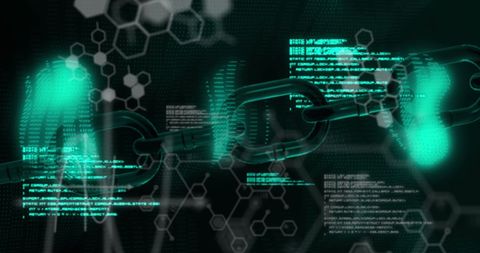 Cybersecurity Chain with Hexagonal Data Grid Background - Download Free Stock Images Pikwizard.com
