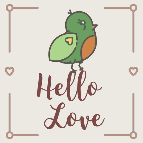 transparent bird and text graphic with hello love message - Download Free Stock Videos Pikwizard.com