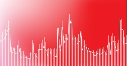 Digital Data Visualization with Graph Over Red Background - Download Free Stock Images Pikwizard.com