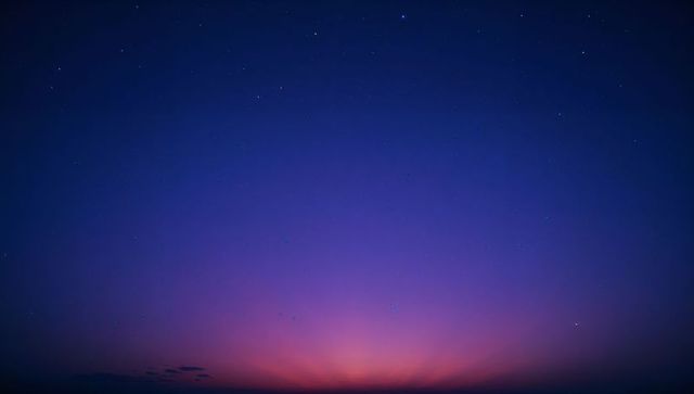 Twilight Sky with Stars and Gradient from Blue to Purple