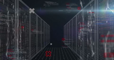 Digital Interface in Data Center with Processing Codes - Download Free Stock Images Pikwizard.com