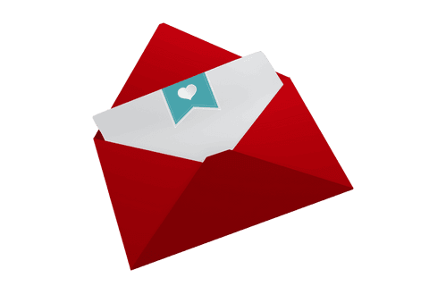 Romantic valentine's day letter with transparent background