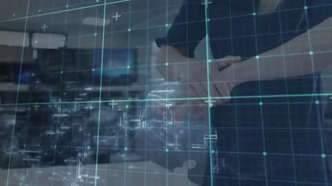 Woman Testing Futuristic Interface in Tech Lab