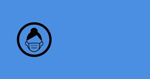 Coronavirus Safety Icon with Masked Woman on Blue Background - Download Free Stock Images Pikwizard.com
