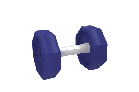 Blue and White Dumbbell Illustration on Transparent Background