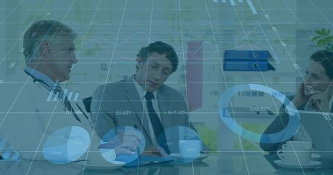 Health Professionals Analyzing Medical Data in Modern Office