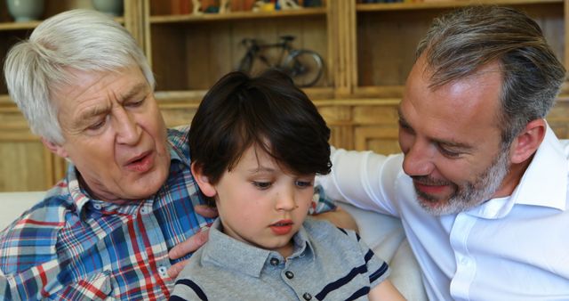 Three Generations of Family Bonding at Home - Download Free Stock Images Pikwizard.com