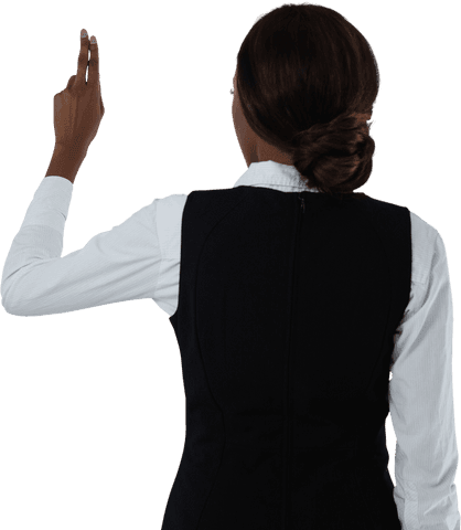 Rear View of Businesswoman Standing with Transparent Interaction - Download Free Stock Videos Pikwizard.com