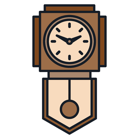 retro wall clock illustration on transparent background - Download Free Stock Videos Pikwizard.com