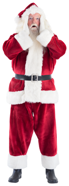 Transparent Santa Claus Appearing Shocked with Open Mouth - Download Free Stock Videos Pikwizard.com