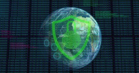 Cyber Security Lock Overlay on Spinning Digital Globe - Download Free Stock Images Pikwizard.com