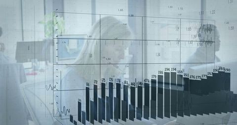 Professional businesswoman analyzing data in modern office