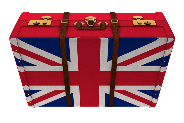 Red Suitcase with British Flag on Transparent Background - Download Free Stock Videos Pikwizard.com