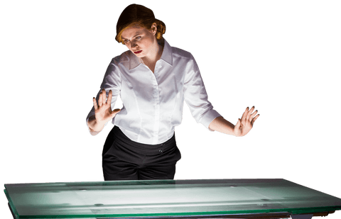 businesswoman analyzing transparent data touchscreen - Download Free Stock Videos Pikwizard.com