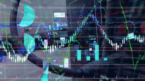 Futuristic Financial Data Animation with Graph Trends