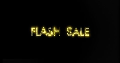 Glowing Neon 'Flash Sale' Sign on Black Background - Download Free Stock Images Pikwizard.com
