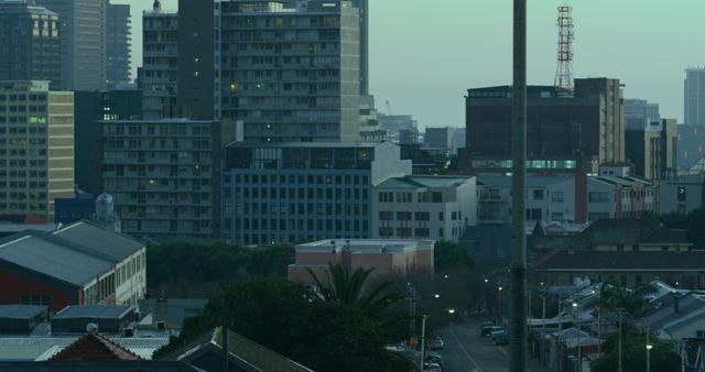 Urban Cityscape at Dusk with Modern Skyscrapers - Download Free Stock Images Pikwizard.com