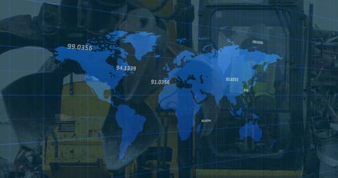 Global Economy Data and Recycling Concept Illustration
