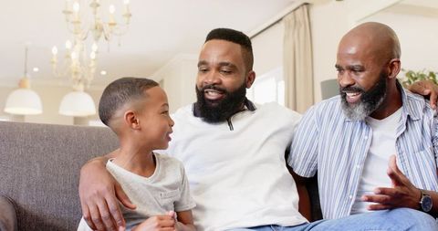 Multi-generational family bonds in cozy living room