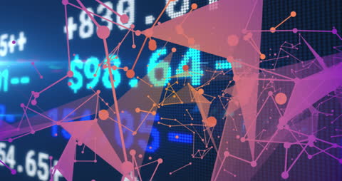 Abstract Stock Market Animation with Digital Connections