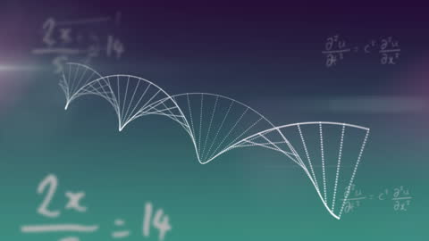Abstract Mathematical Formula and Geometric Spiral