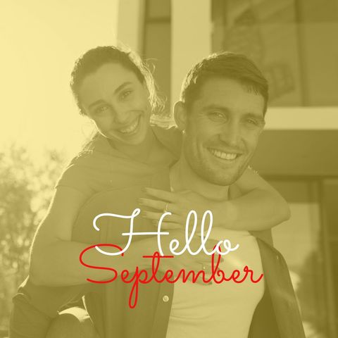 smiling couple welcomes september with joy - Download Free Stock Templates Pikwizard.com