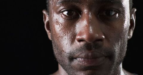 Intense Focus of a Sweating Athlete in Workout - Download Free Stock Images Pikwizard.com