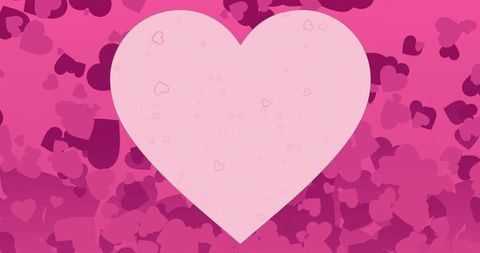 Large pale pink heart with layered heart pattern and gradient valentine background