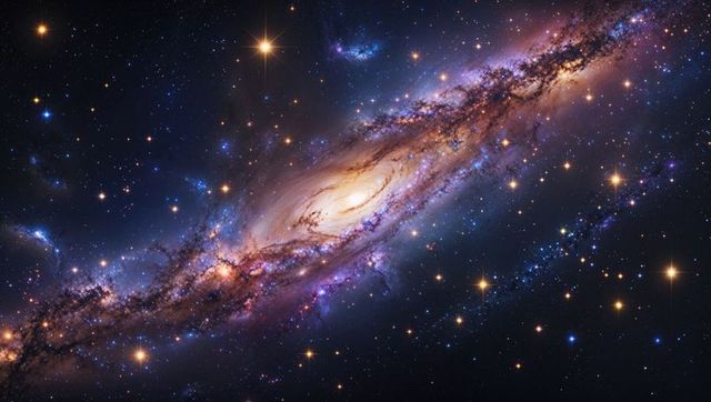 Spectacular Spiral Galaxy with Vibrant Nebula and Stars in Deep Space