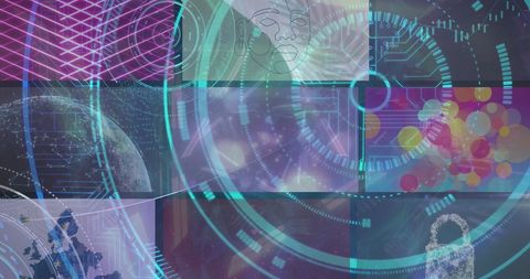 Futuristic virtual interface with data holograms