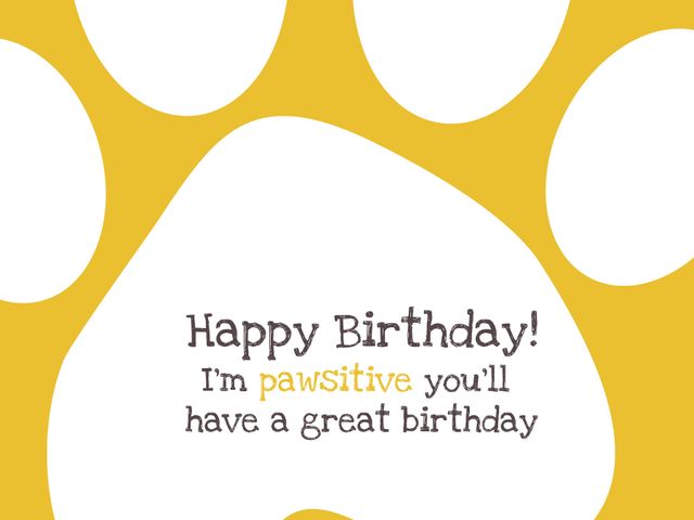 Ideal for animal lovers, this celebratory birthday greeting card features a playful paw print design and an uplifting, warm message. Perfect for sending birthday wishes filled with positivity and joy. Great for social media posts, personal messages, and as a cheerful addition to birthday gifts.