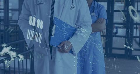 Healthcare Professionals Collaborating with Technological Innovations