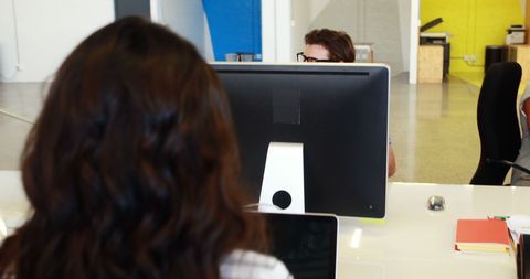 Colleagues Collaborating in a Modern Office Environment - Download Free Stock Images Pikwizard.com