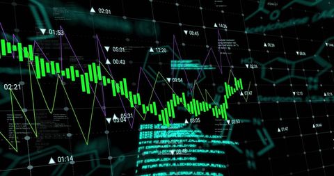 Abstract Stock Market Graph with Digital Data Animation - Download Free Stock Images Pikwizard.com