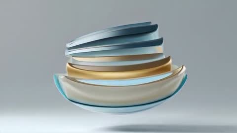 Futuristic Translucent Curved Slabs in Motion