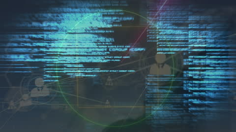 Futuristic Digital Interface with Data Streams Overlay