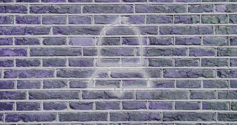 Glowing neon bell on textured brick wall art scene