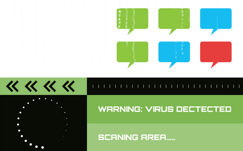 transparent digital interface showing virus detection message - Download Free Stock Videos Pikwizard.com