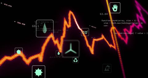 Dynamic Stock Market Graph with ECO Icons - Download Free Stock Images Pikwizard.com