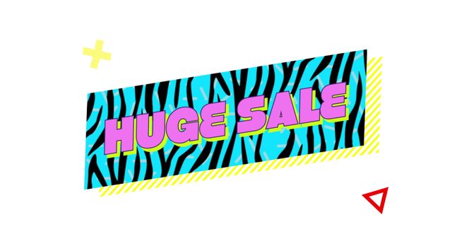 Colorful Retro Banner Advertising Huge Sale Event - Download Free Stock Images Pikwizard.com